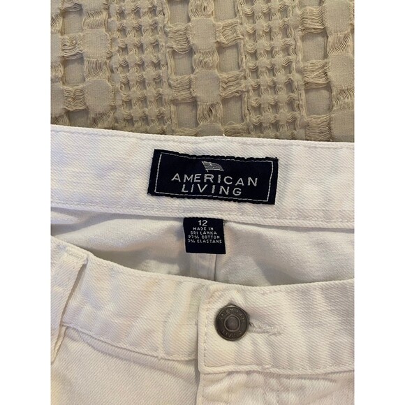 American Living Womens Jeans Cropped Pants Size 12 Bright White Summer Vacation - Picture 8 of 12